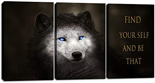 Yetaryy Wolf Canvas Quotes Wall Art Inspirational Entrepreneur Motivational by Yetaryy