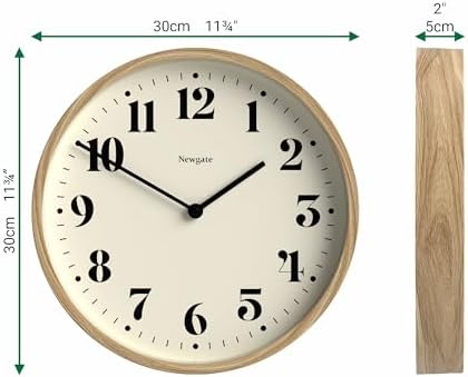 NEWGATE® Number Four Theatre wall Clock | Modern Round Clock | 12" | Faux Wood - Image 3