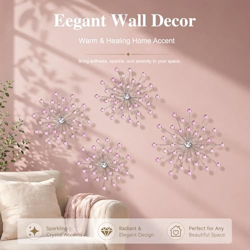 ZEXUIRU 4 Set Silver Starburst Wall Art - Image 4