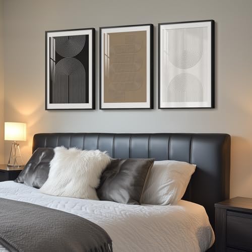 Framed Boho Neutral Abstract Wall Art Set, 3 Piece Canvas Prints, 16x24 In - Image 2