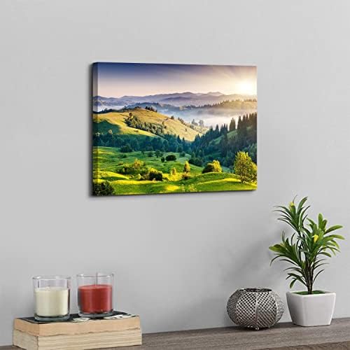 Green Mountain Wall Art Sunrise Nature National Park Landscape Canvas Prints - Image 5