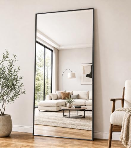 Koonmi 71"x28" Floor Mirror Full Length, Large Black Mirror by KOONMI