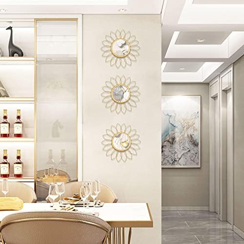 3 Pack Metal Mirrors for Wall Gold Sunburst Wall Mirror Home Decor Wall Art - Image 6