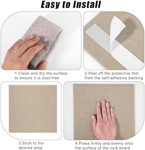 Large Cork Board 36" x 24", 6 Pack Felt Bulletin Board, Pin Boards - Image 4