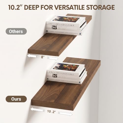 Vivelove 10" Deep Floating Shelves, 24”Wide Set of 2 - Image 4