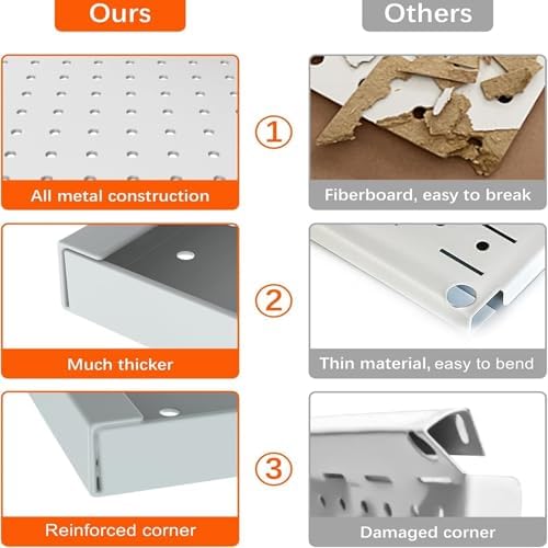 TORACK Metal Pegboard Wall Tool Organizer 24"x24" - Image 6