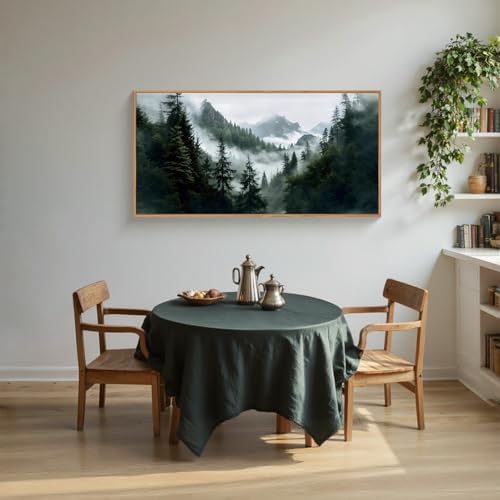HOURIA Boho Forest Mountain Framed Canvas Wall Art Set- 40"x20"x1 - Image 4