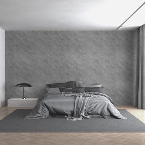 3yecao 31"×1181" Extra Wide Thick Large Size Gray Concrete Wallpaper Peel and - Image 6