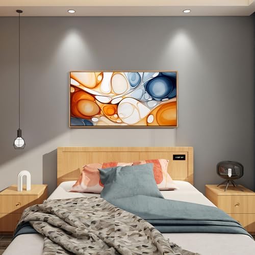 KLAKLA Orange and Blue Abstract Wall Art - Image 4