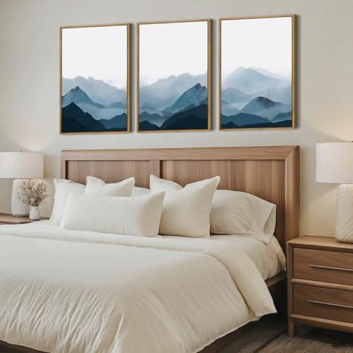 BINCUE Framed Blue Mountain Wall Decor Fog Blue Ridge Mountains Wall Art - Image 4
