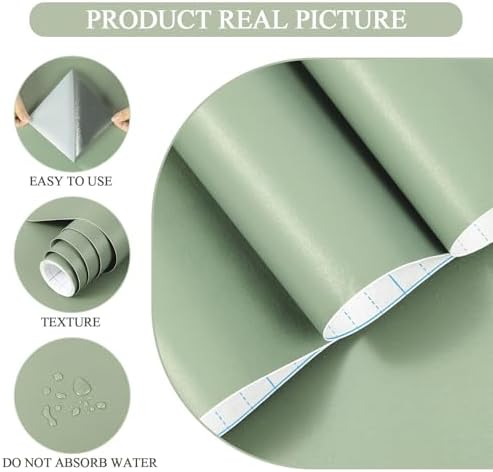 Sage Green Wallpaper Stick and Peel Green Contact Paper Removable Wallpaper - Image 2