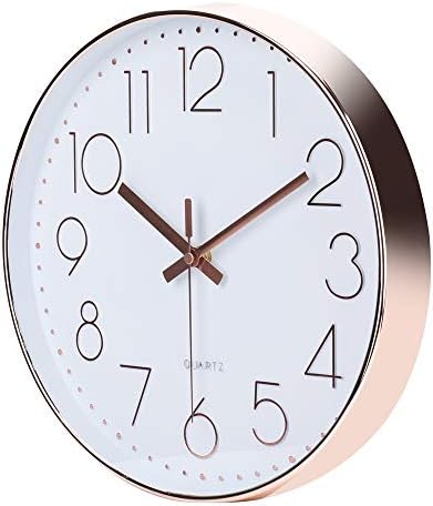 jomparis 13.5 Inch Rose Gold Wall Clock Silent Non-Ticking Quartz Sweep - Image 2
