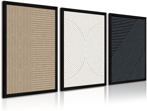 Modern Abstract Pictures Wall Art Boho Neutral Canvas Wall Art Minimalist Line by Youillne