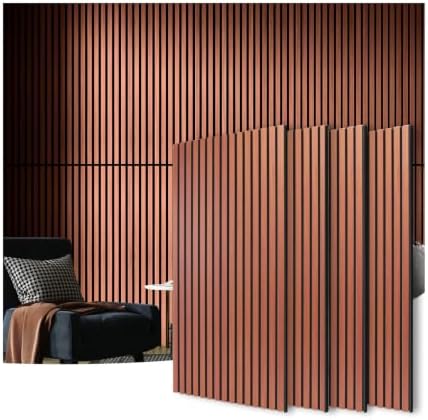 Art3d 4-Pack Fluted Acoustic Wood Slat Wall Panel, 47.2 x 23.6 Inch by Art3d