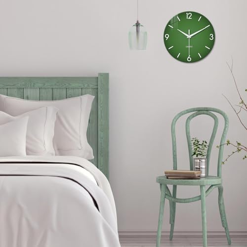 XFM Green Wall Clock Battery Operated 12 Inch Silent Simple - Image 5