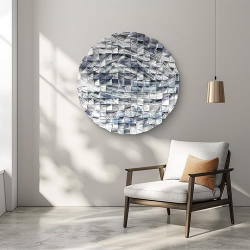 LIUZEYUE - Abstract Blue Line Wood Wall Art, Modern Minimalist Wall Decor by Unknown