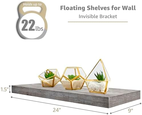 Sorbus Floating Shelves for Wall, Wood Wall Storage - Image 3
