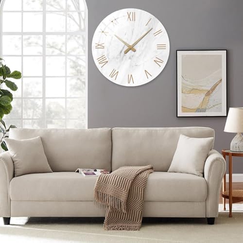 24 Inch White Glass Wall Clocks Battery Operated - Image 3