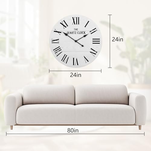 ARTPOWER 24” Large Farmhouse Wall Clock - Image 2
