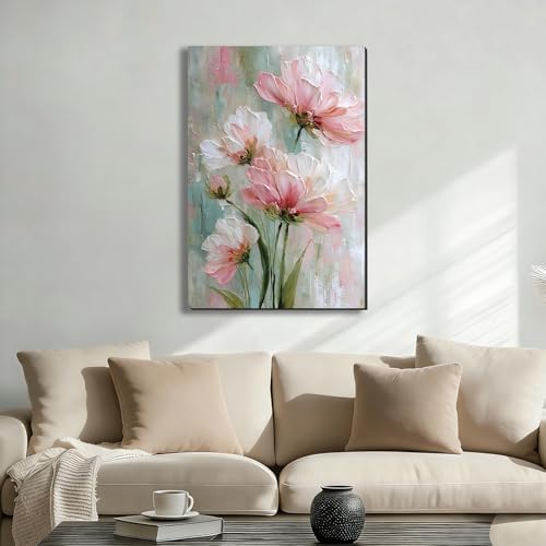 Ship Next Day Pink Floral Wall Art Canvas Prints Abstract Flower Pictures - Image 2