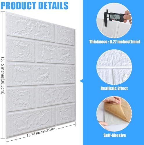 Peel and Stick 3D Foam Wall Panels, Self Adhesive Wallpaper - Image 3