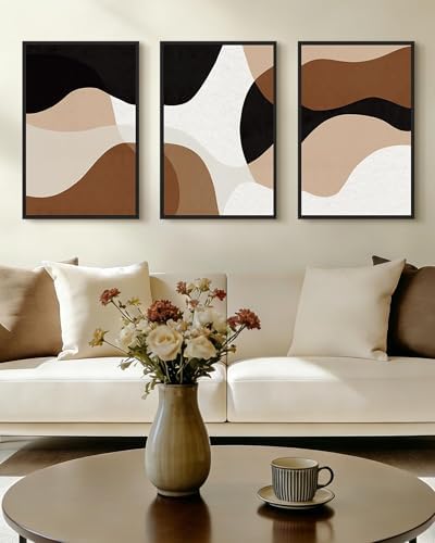 Drsoum Large 16x24in Black Abstract Framed Wall Art Decor Minimalist Geometry by Drsoum