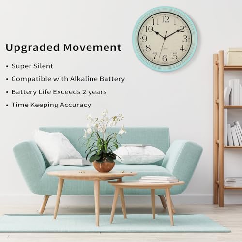 Foxtop Retro Wall Clock Silent Battery Operated Clock - Image 4