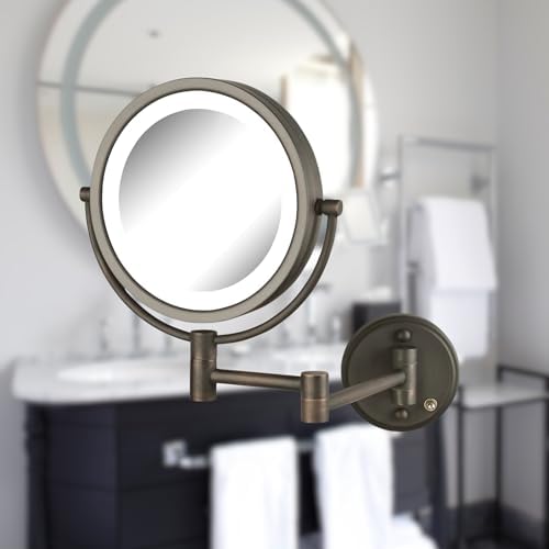 JERDON Lighted Wall-Mount Makeup Mirror - Image 4