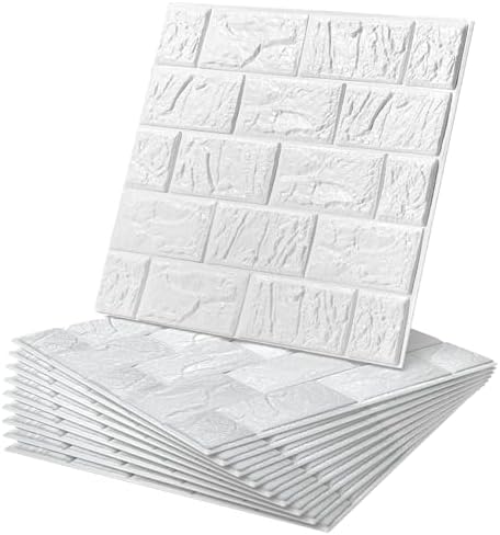 WADILE Peel and Stick 3D Wall Panels 12x12in PVC 10 Pack White by WADILE