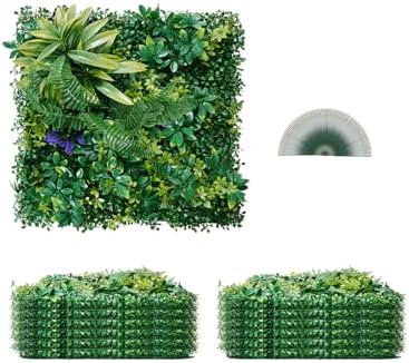 VEVOR Artificial Grass Wall Panels, 3D Combination Greenery Boxwood Panel by VEVOR