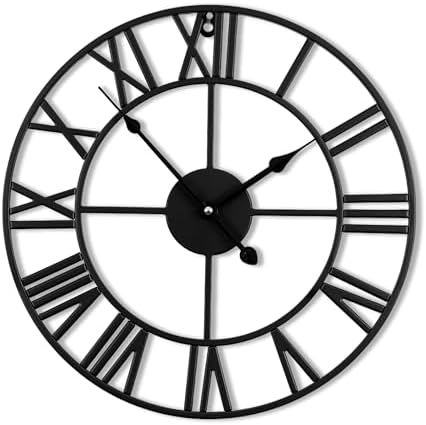 20 Inch Large Wall Clock, Silent Non Ticking, Roman Numerals by Unknown