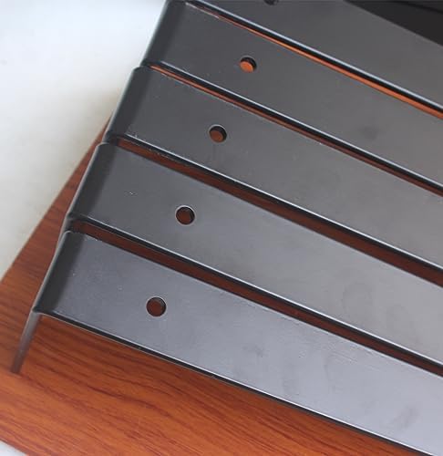 6 Pack - L 6" x H 6" x W1.5, 5mm Thick Black L Shelf Bracket, Iron Shelf - Image 6
