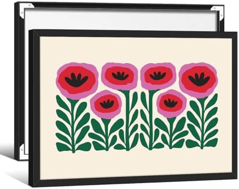 Heltrappe Pink and Green Flower Poster Vintage Nature Abstract Botanical Wall by Heltrappe