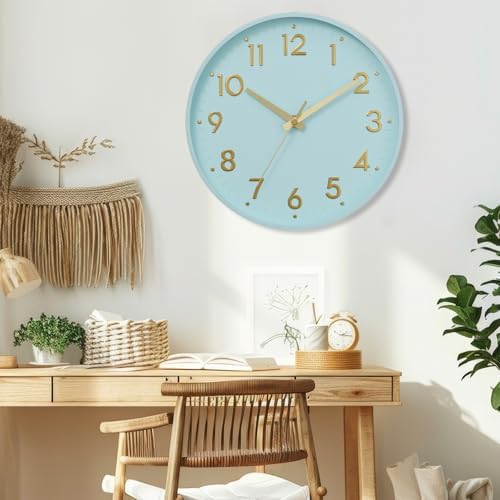 Mosewa Small 8 Inch Wall Clock Battery Operated Silent Non Ticking Analog - Image 4