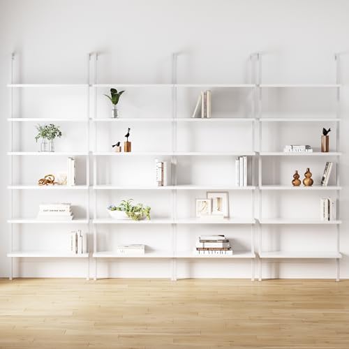 Nathan James Theo 6-Shelf Tall Modern Bookshelf, Wall Mount Ladder Shelf by Unknown