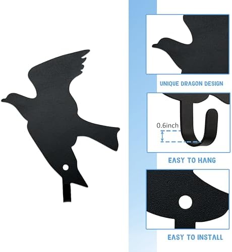 Set of 5 Bird Decorative Coat Wall Hooks, Unique Decorative Hooks - Image 3