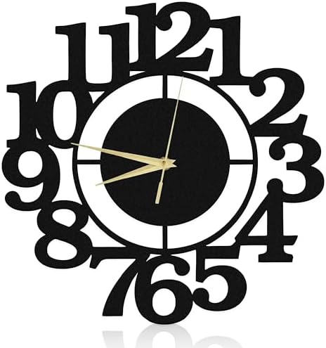 13 Inch Modern Black Metal Wall Clock, Decorative Minimalist Wall Clock by Unknown