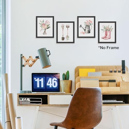 TLESKE Floral Flower Spring Gardening Posters Prints Unframed 8x10 Set of 4 - Image 3