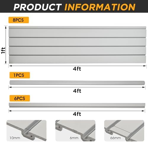 4'x8' Slatwall Panel Garage Storage System, PVC Slat Wall Paneling, Heavy Duty - Image 2