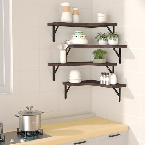 ROMGUAR CRAFT Corner Floating Shelves Wall Mounted Set of 4 - Image 2