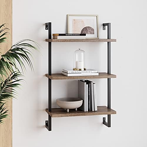 Nathan James Theo 3-Shelf Small Bookcase, Floating Wall Mount Bookshelf by Unknown