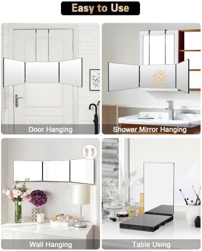 JUSRON 360 Viewing Angle Self Hair Cutting Mirror Shower Mirror - Image 5