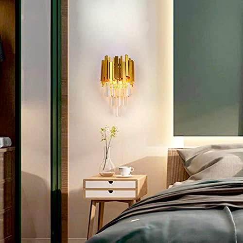 FRIXCHUR Gold Crystal Wall Sconce, Small E12 Wall Light - Image 3