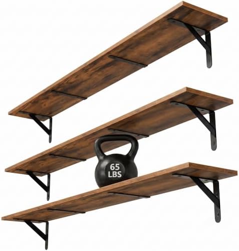 WOPITUES Long Wall Shelves 48″W x 8″D, Floating Book Shelves Max Load 65lbs by WOPITUESOfficial