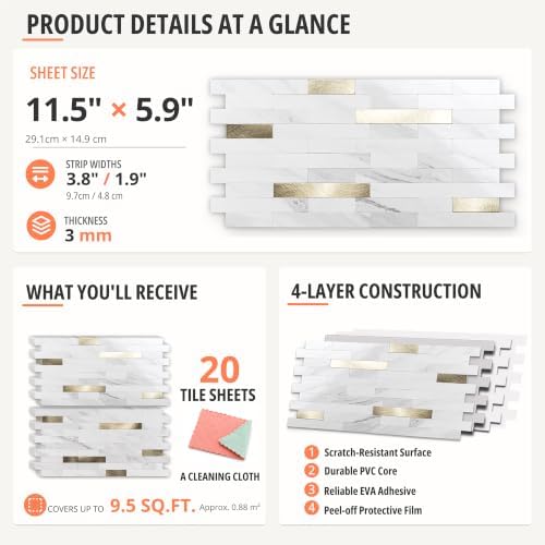 StyloVue 20 Sheets Peel and Stick Backsplash - Image 5