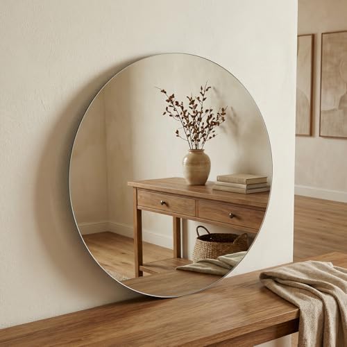 10 inch Frameless Glass Round Mirror - Image 7