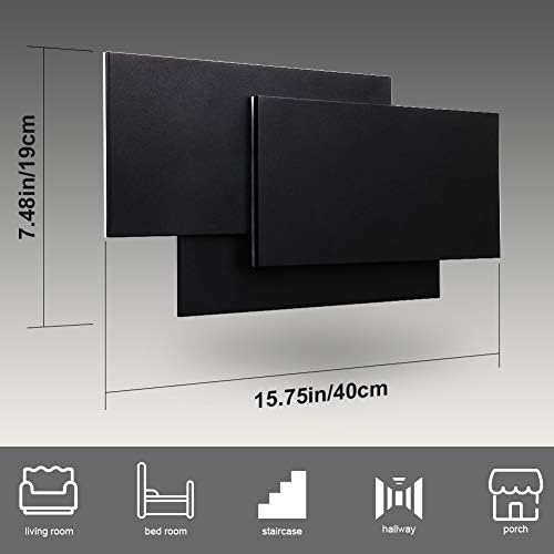 Ralbay 15.75”/36W LED Modern Wall Sconce Indoor Matte Black Wall Mount Light - Image 2
