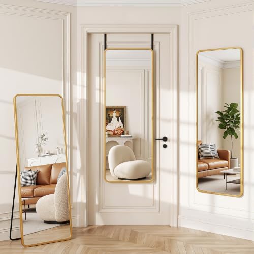 Suidia Full Length Mirror Over the Door&Wall Mounted, HD Shatterproof, Hanging - Image 2
