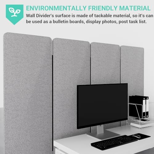 4 Panel Soundproof Room Divider, Portable Acoustic Office Divider - Image 6