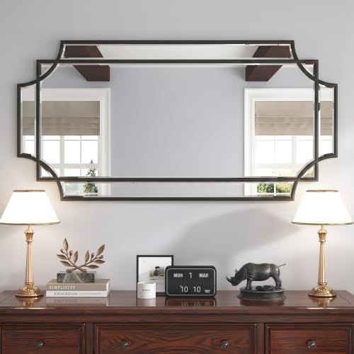 24x47 Inch Bathroom Mirrors for Over Sink, Framed Mirrors for Wall Black - Image 3